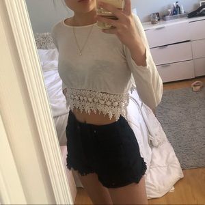 White soft cropped shirt